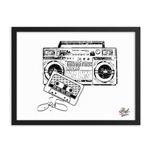 Load image into Gallery viewer, 1986 mix tape mono print - framed wall art